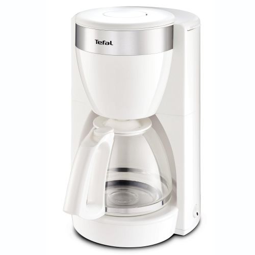 테팔 Tefal CM1801 Deflini Plus Glas-Kaffeemaschine mit Edelstahlelementen, 10-15 Tassen, 1000 W, weiss