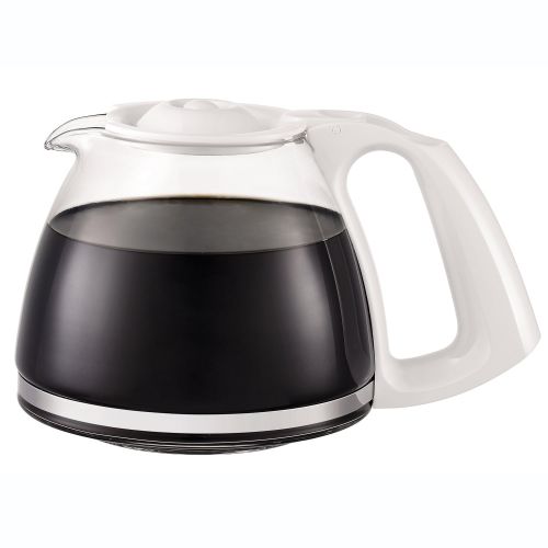 테팔 Tefal CM1801 Deflini Plus Glas-Kaffeemaschine mit Edelstahlelementen, 10-15 Tassen, 1000 W, weiss