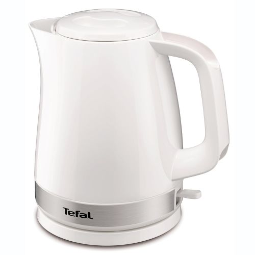 테팔 Tefal KO150H Wasserkocher Delfini Plus, 2400 W, 1,5 L, kabellos, 360 Grad Sockel, weiss