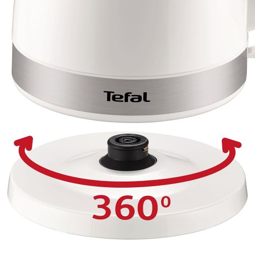 테팔 Tefal KO150H Wasserkocher Delfini Plus, 2400 W, 1,5 L, kabellos, 360 Grad Sockel, weiss