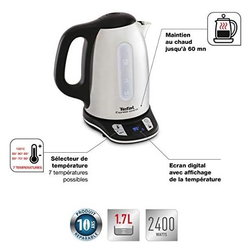 테팔 Tefal KI240D10 / KI240D Wasserkocher, Edelstahl, 1.7 liters, Metallic