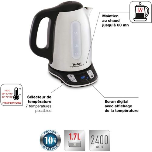 테팔 Tefal KI240D10 / KI240D Wasserkocher, Edelstahl, 1.7 liters, Metallic