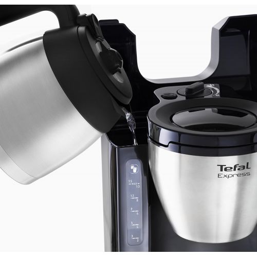 테팔 Tefal cm392811Kaffeemaschine Express programmierbarLCD-Display retro-eclaireKapazitat 10bis 15TassenSchwarz/Edelstahl