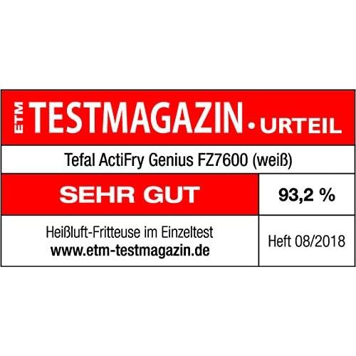 테팔 Tefal ActiFry Genius FZ7600 Heissluft-Fritteuse (fuer gesunde Rezepte, 1.2 kg Fassungsvermoegen, verstellbare Temperatur bis 220°C, inkl. Rezeptbuch)