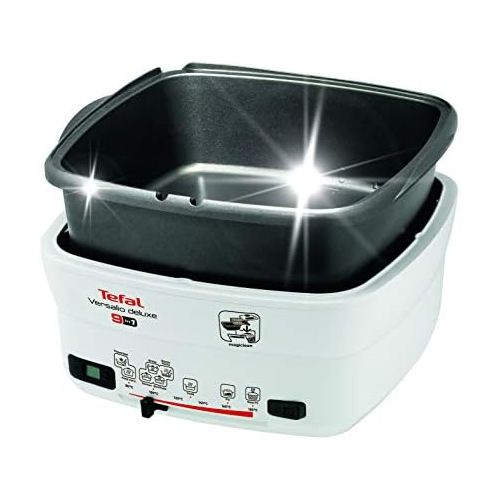 테팔 Tefal FR4950 Multi-Funktions-Fritteuse Versalio Deluxe 9-in-1 (1600 Watt, inklusive Pfannenwender), weiss