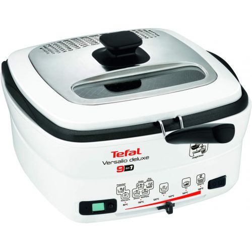 테팔 Tefal FR4950 Multi-Funktions-Fritteuse Versalio Deluxe 9-in-1 (1600 Watt, inklusive Pfannenwender), weiss