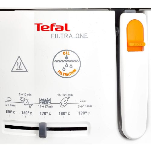 테팔 Tefal FF1631 Fritteuse One Filtra / 1.900 Watt / warmeisoliert/ 1,2 kg Fassungsvermoegen / weiss/anthrazit
