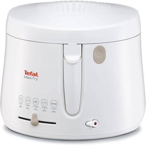 테팔 Tefal Maxi Fry FF1000 Fritteuse (1900 Watt, regelbare Temperatur, warmeisoliert, 1 kg Fassungsvermoegen) weiss