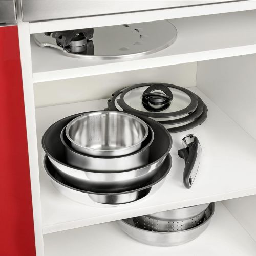 테팔 Tefal Ingenio Topf-Set:, Edelstahl, Edelstahl, 39 x 39 x 28 cm