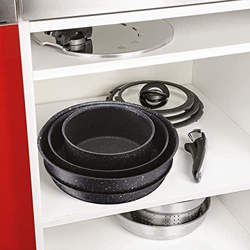 테팔 Tefal L67193 Ingenio Authentic Pfannen-Set, 24cm, 28 cm, Aluminium, schwarz