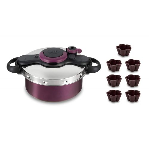 테팔 Tefal P4605103 Schnellkochtopf Clipso Minut Duo 5L + 7 Formen Proflex