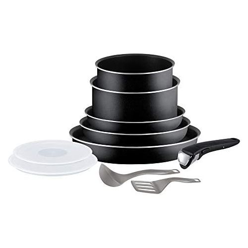 테팔 Tefal Ingenio Set, Aluminium, schwarz, 10 Stueck (Nicht fuer Induktion geeignet)