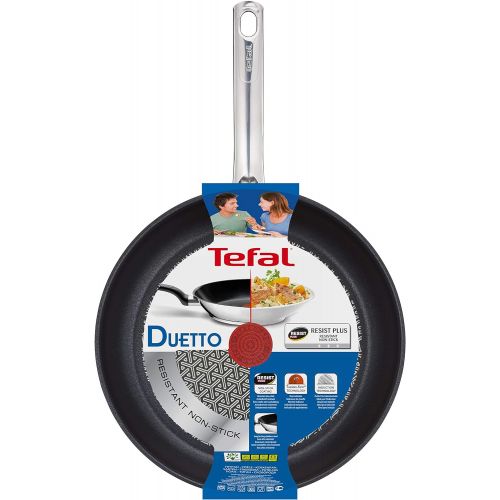 테팔 Tefal A70404 Duetto Edelstahlpfanne Induktion versiegelt 24 cm