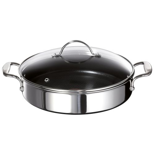 테팔 Tefal E46090 Heritage Servierpfanne mit Deckel (28 cm) edelstahl