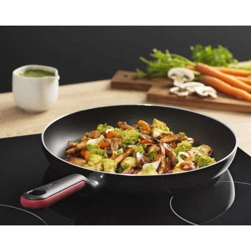 테팔 Tefal D5091902 Comfort Grip Aluminium-Wok-Pfanne, Schwarz, 28cm