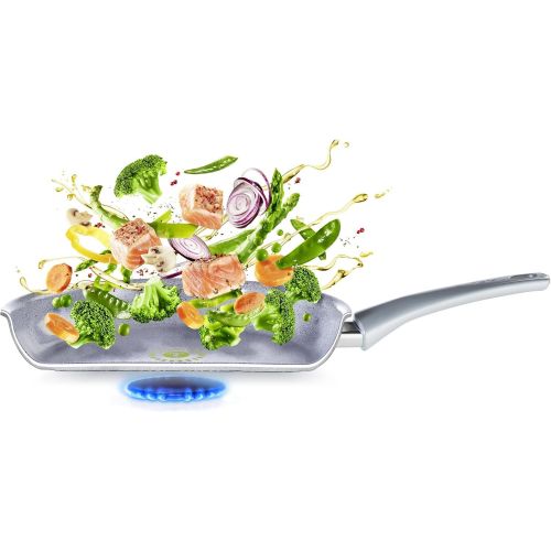 테팔 Tefal c4090402bewahrt Bratpfanne fuer alle Herde, auch Induktionsherde, Keramik, Grau, 24cm