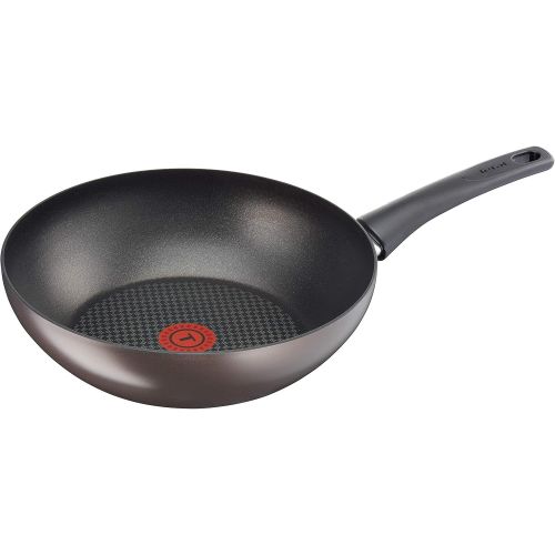 테팔 Tefal C69419 Chefs Delight Wokpfanne, 28 cm, Aluminium, dunkelbraun