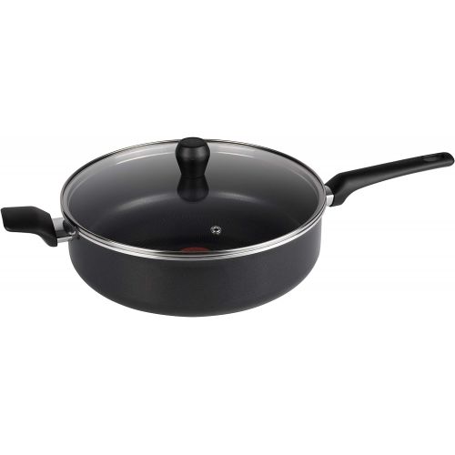 테팔 Tefal B30937 Invissia Schmorpfanne 28 cm, inklusive Glasdeckel, Antihaft-Versiegelung, schwarz