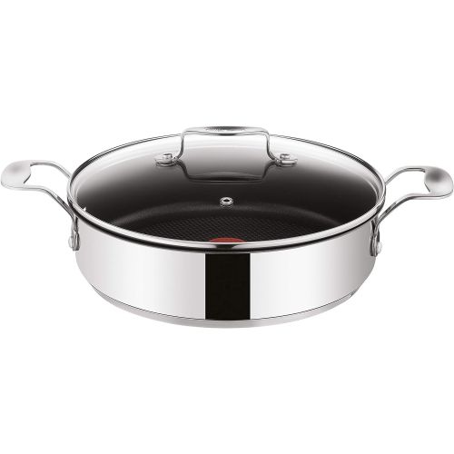 테팔 Tefal E79071 Jamie Oliver Induction Servierpfanne mit 2 Seitengriffen und Glasdeckel, 25 cm, 2,8L, Edelstahl