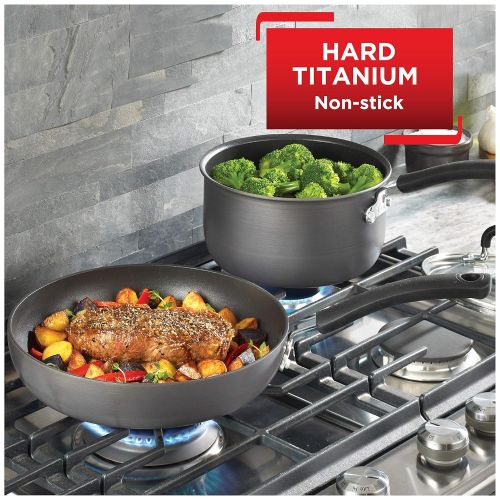 테팔 [아마존 핫딜]  [아마존핫딜]T-fal E76597 Ultimate Hard Anodized Nonstick 10 Inch Fry Pan with Lid, Dishwasher Safe Frying Pan, Black