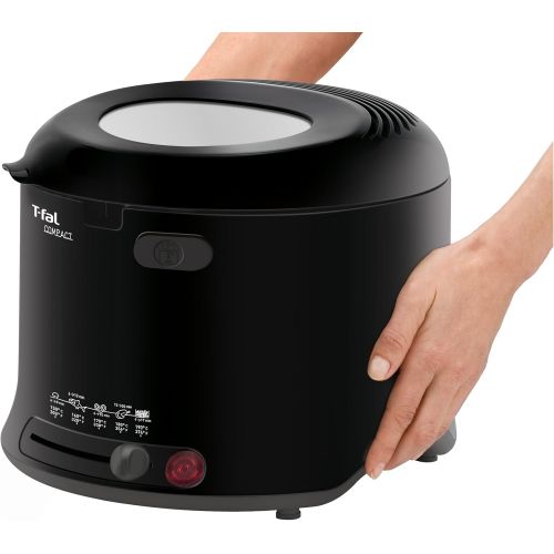 테팔 [아마존베스트]T-fal FF1228 Compact 1200-Watt Cool Touch Electric Deep Fryer with Adjustable Temperature and 1.8-Liter Oil Capacity, 2.2-Pound, Black