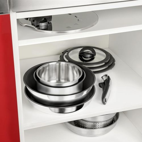 테팔 [아마존베스트]T-fal Tefal (T-Fal) Ingenio Pan Set, Stainless Steel, 13-Piece