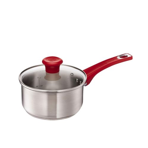 테팔 [아마존 핫딜]  [아마존핫딜]Tefal H801S5 Topf-Set, Jamie Oliver Mainstream Pfannen und Topf-Set, 5-teilig antihaftversiegelt, Starterset, Edelstahl, rot