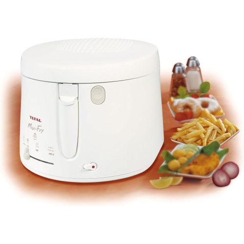 테팔 Tefal Maxi Fry FF1000 Fritteuse (1900 Watt, regelbare Temperatur, warmeisoliert, 1 kg Fassungsvermoegen) weiss