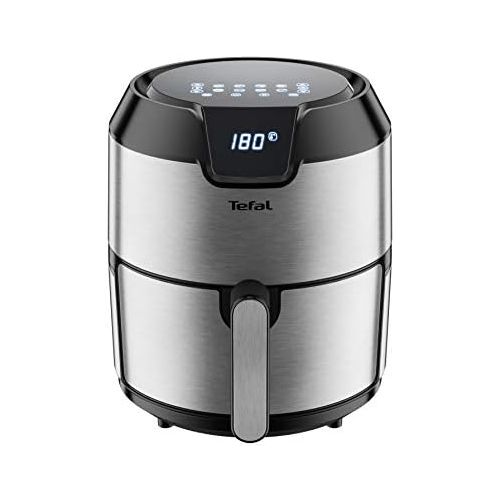 테팔 Tefal EY401D Easy Fry Deluxe Heissluftfritteuse (1500 Watt, 4 l Kapazitat, fuer bis zu 6 Portionen) edelstahl/schwarz