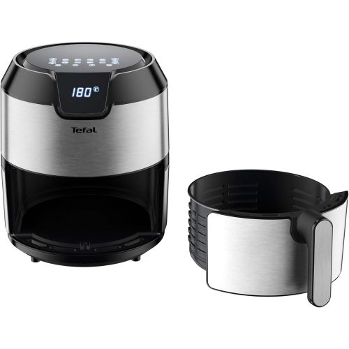 테팔 Tefal EY401D Easy Fry Deluxe Heissluftfritteuse (1500 Watt, 4 l Kapazitat, fuer bis zu 6 Portionen) edelstahl/schwarz