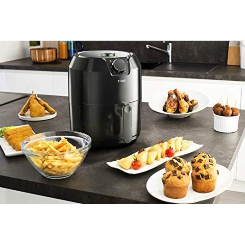 테팔 Tefal EY2018 Heissluft-Fritteuse ohne OEl, 1500 W, Schwarz