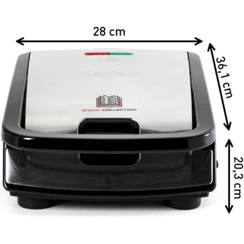 테팔 Tefal SW852D Snack Collection Waffeleisen und Sandwichmaker, 700 Watt, schwarz/edelstahl