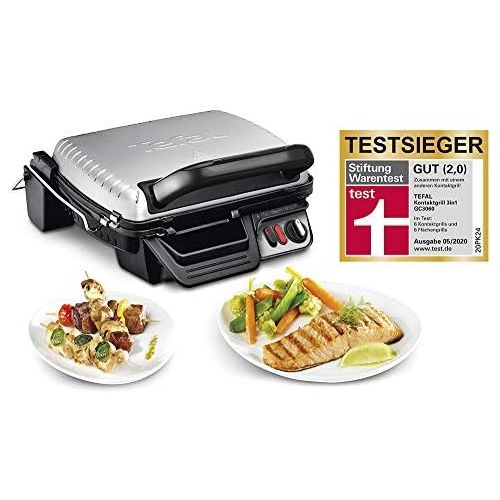 테팔 Tefal GC3060 Kontaktgrill 3-in-1 (2000 Watt, 19 x 31,5 cm) silber