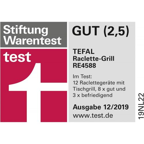 테팔 Tefal RE4588 Raclette-Grill fuer 10 Personen, 1350 W, schwarz/edelstahl