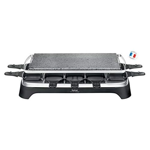 테팔 Tefal PR4578 Pierrade Raclette fuer 10 Personen mit abnehmbarer Grillplatte, 1350 W, schwarz/edelstahl