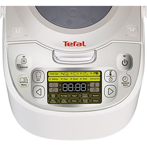 테팔 Tefal RK8121 Multicooker 45 in 1, 750 W, 5 L Kapazitat, 45 Kochfunktionen, Warmhaltefunktion, LC-Display, inklusiv Rezeptbuch, weiss