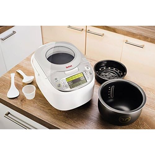 테팔 Tefal RK8121 Multicooker 45 in 1, 750 W, 5 L Kapazitat, 45 Kochfunktionen, Warmhaltefunktion, LC-Display, inklusiv Rezeptbuch, weiss