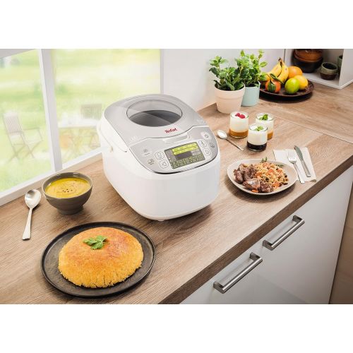 테팔 Tefal RK8121 Multicooker 45 in 1, 750 W, 5 L Kapazitat, 45 Kochfunktionen, Warmhaltefunktion, LC-Display, inklusiv Rezeptbuch, weiss