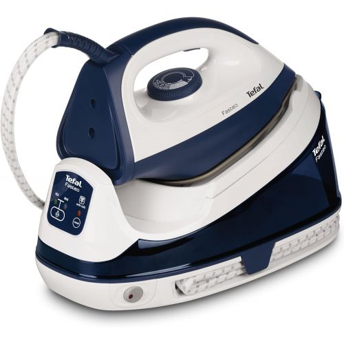 테팔 Tefal SV6035 Dampfbuegelstation mit Pumpendruck Fasteo, konstante Dampfmenge 100 g/min, Dampfstoss 200 g/min, schnellaufheizend, 5.2 Bar, weiss/dunkelblau