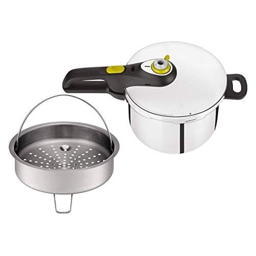 테팔 Tefal P2530738 Secure 5 Neo Schnellkochtopf 22 cm, 6 L, inklusive Korbeinsatz