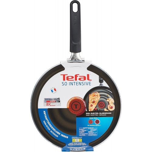 테팔 Tefal So Intensive D50310 Crepepfanne, 25 cm, antihaftversiegelt, schwarz/metallic