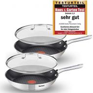 Tefal A43506 Induktion Pfannenset 4-teilig 2x 28 cm und Jamie Oliver Glasdeckel 28cm, Testsieger 2019 1,3 sehr gut Optimale Hitzeverteilung und Gleitfahigkeit, Antihaft Pfanne, Ind