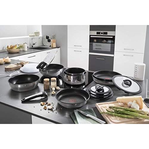 테팔 Tefal L94195 Ingenio Preference Kasserollen-Set, 16 + 18 + 20 cm, inklusive Griff, induktionsgeeignet, Edelstahl