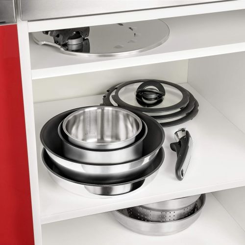 테팔 Tefal L94195 Ingenio Preference Kasserollen-Set, 16 + 18 + 20 cm, inklusive Griff, induktionsgeeignet, Edelstahl