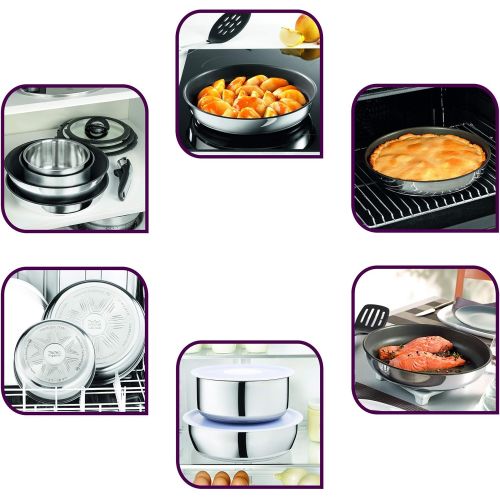 테팔 Tefal L94195 Ingenio Preference Kasserollen-Set, 16 + 18 + 20 cm, inklusive Griff, induktionsgeeignet, Edelstahl