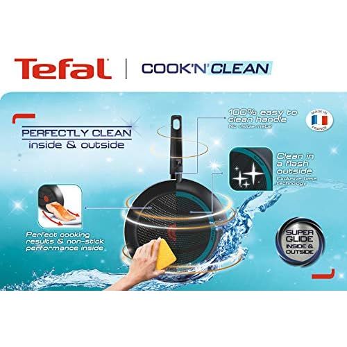 테팔 Tefal B29902 Cook N Clean Bratpfanne, mit sicherer Antihaftversiegelung, PFOA-frei, inklusive Thermo-Spot Temperaturanzeiger, 20 cm
