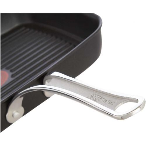 테팔 Tefal E21141 Jamie Oliver Premium Series Aluguss Induction Grillpfanne (23 x 27 cm) schwarz, Aluminium