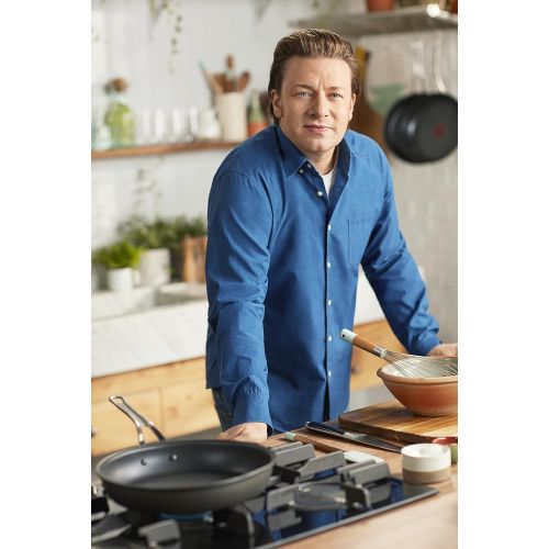 테팔 Tefal E21141 Jamie Oliver Premium Series Aluguss Induction Grillpfanne (23 x 27 cm) schwarz, Aluminium