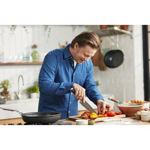 테팔 Tefal E21141 Jamie Oliver Premium Series Aluguss Induction Grillpfanne (23 x 27 cm) schwarz, Aluminium