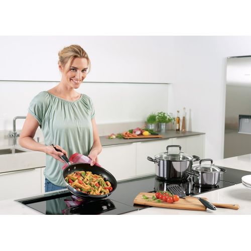 테팔 Tefal Gourmet Series H82004 Bratpfanne 24 cm Edelstahl, schwarz/silber